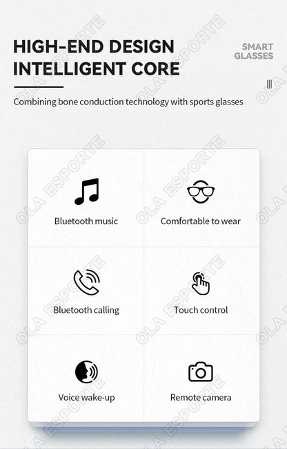 Smart Bluetooth Glasses Touch Control Hands-Free Calls Music Remote Camera Voice Assistant for Travel Sports Sunglasses 2026 New