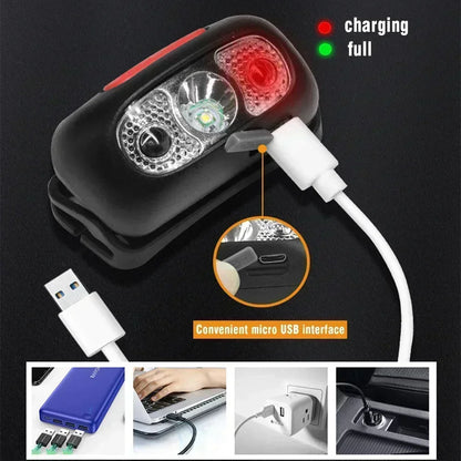 500 Lumen USB Rechargeable Headlamp Motion Sensor Bright LED Running Fishing Flash Head lamp Headlight Infrared Sensor Light