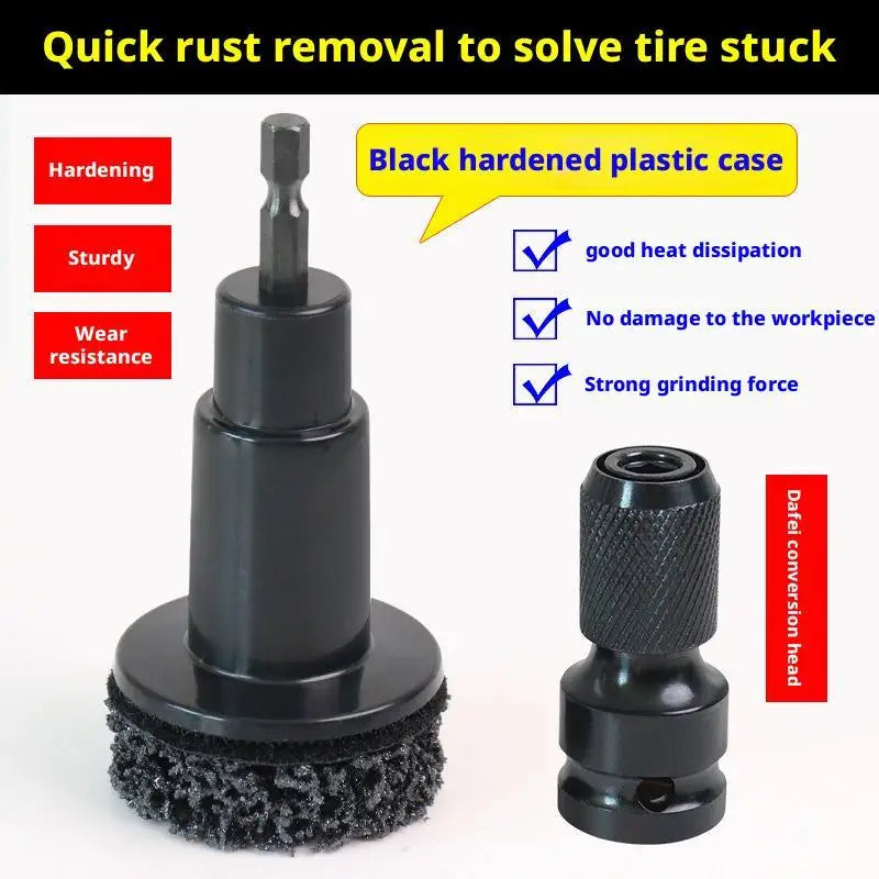 Wheel Hub Cleaning Kit Inner Rim Cleaner Tool Brake Hub Cleaning Kit Fits Power Drill 1/2" Impact Driven Wrenches Rust Removal