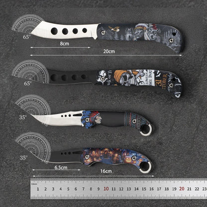 Pocket Portable Mini Folding Knife Stainless Steel Self-defense EDC Multi-purpose Camping Camp tools Halloween style