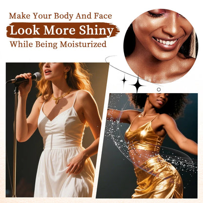 GOIPLE Body Shimmering Oil Long Lasting Moisturizing Gold Bronze Contour Brightener Non-sticky Liquid Body Glitter Care Products