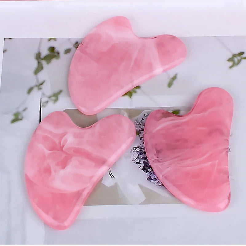 Natural Stone Jade Gouache Scraper Rose Quartz Facial Gua Sha Tools Neck Massager for Face Lifting Wrinkle Remover Beauty Health