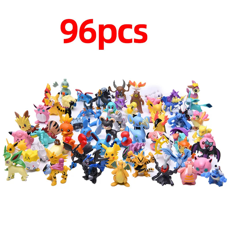 144 Style Pokemon Figure Toys Anime Pikachu Action Figure Model Ornamental Decoration Collect Toys For Children's Christmas Gift