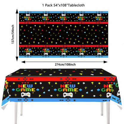 New Game Theme Birthday Party Supplies Decoration Paper Plates Cup Napkin Tablecloth Banner For Baby Shower Decor Supplies Gifts