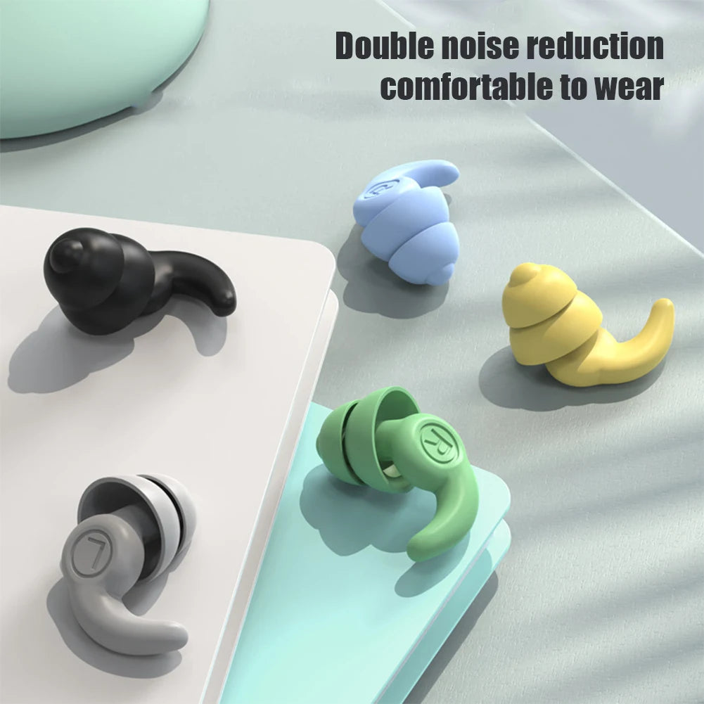 Soft Silicone Sleeping Ear Plugs Sound Insulation Ear Protection Earplugs Anti-Noise Plugs for Travel Silicone Noise Reduction