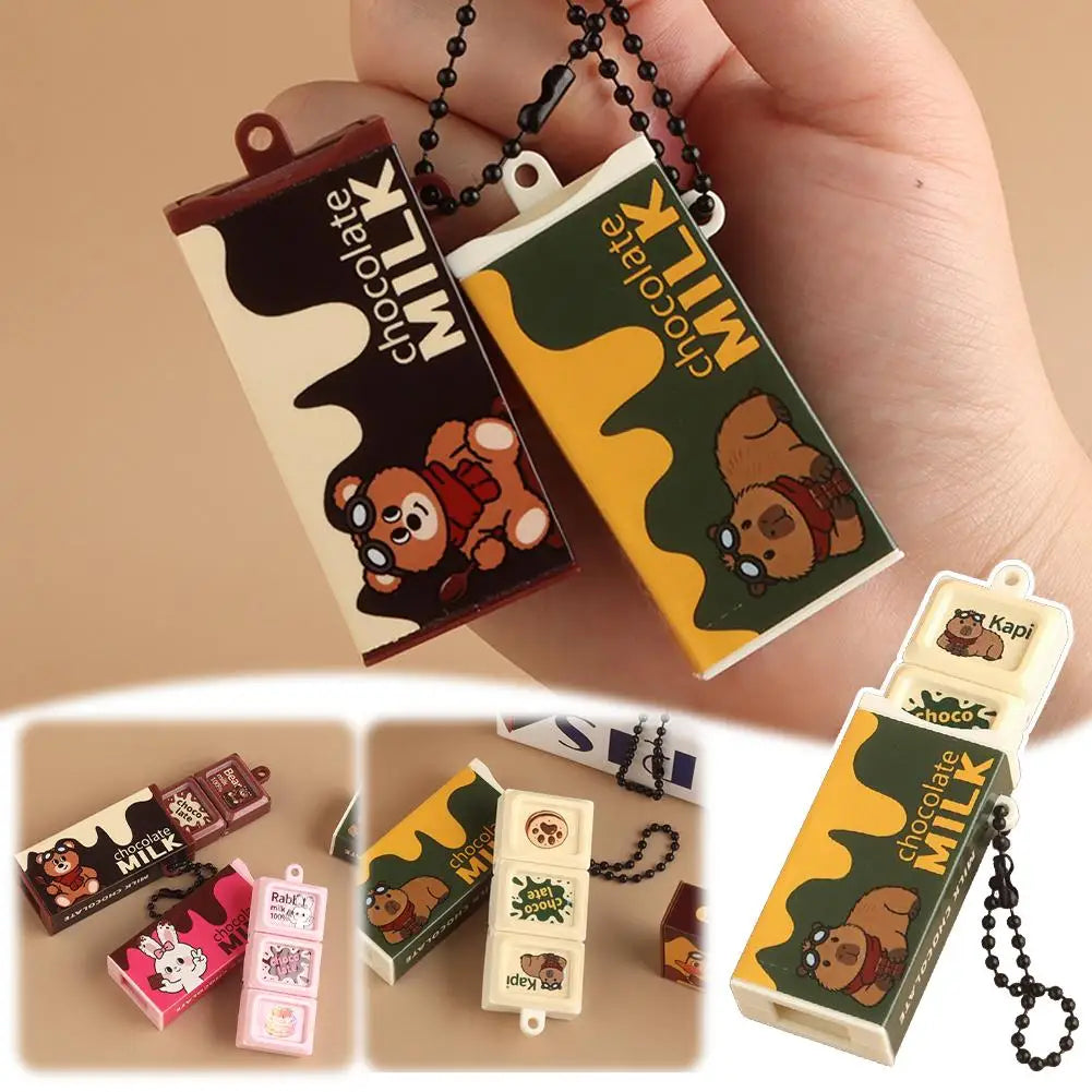 Simulated Chocolate Fidget Toy Stress Style Bendable Snap Stress Relief Keychain Pendant Creative Gift
