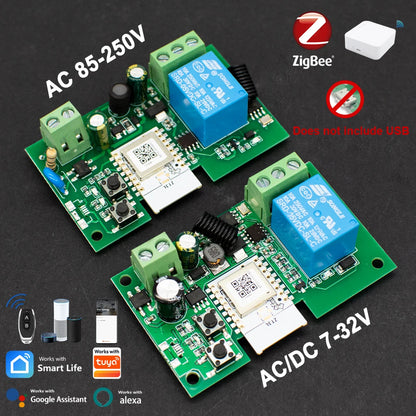 ZIGBEE 3.0 Smart Garage Door Opener AC DC7-32V 85-250V Remote Control Wireless Switch Relay Works with Tuya Smartlife Alexa