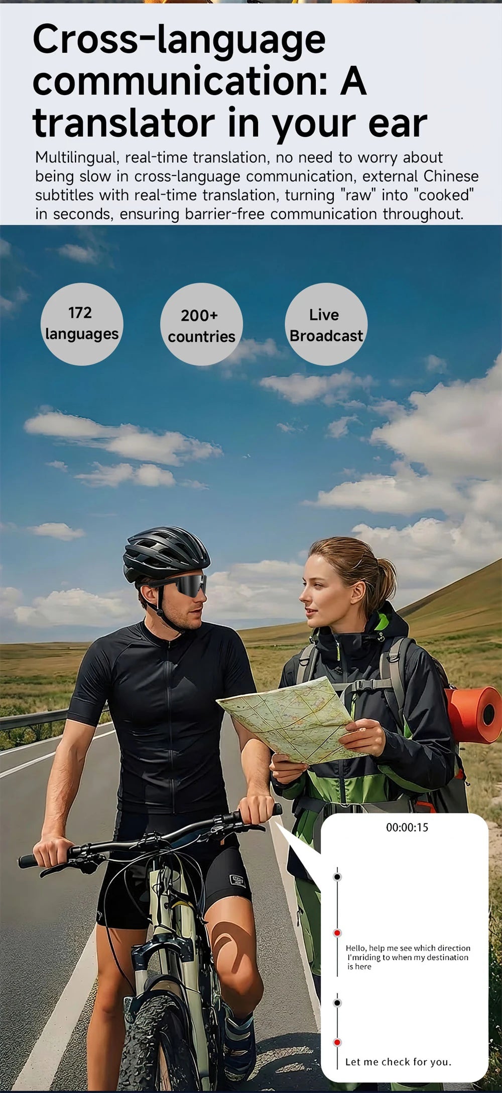 Inteligentne okulary rowerowe AI 4K HD z kamerą 800W, połączenia Bluetooth, tłumaczenie, stabilizacja obrazu, przeciwsłoneczne, dla mężczyzn i kobiet, anty-UV, wodoodporne, muzyka