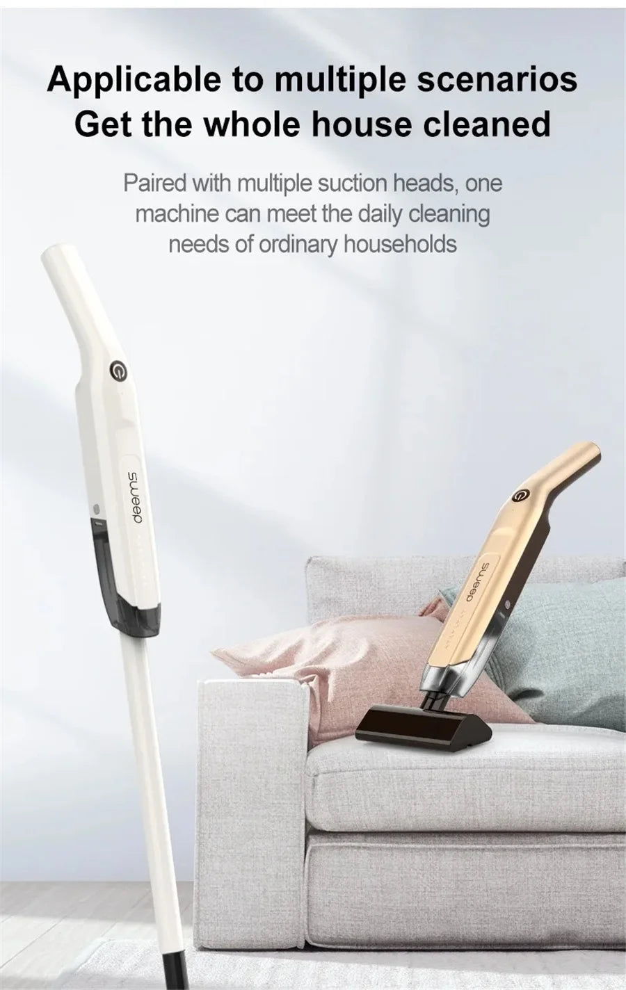 Wireless Handheld Vacuum Cleaner 20000Pa Strong Suction Lightweight Deep Cleaning for Home Pet Hair Car Floor Sweeping Tool