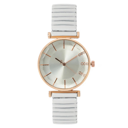 Luxury Treasure Blue Crystal Ladies Quartz Watch - Casual Stainless Steel Stretch Strap Fashion Women's Dress Clock