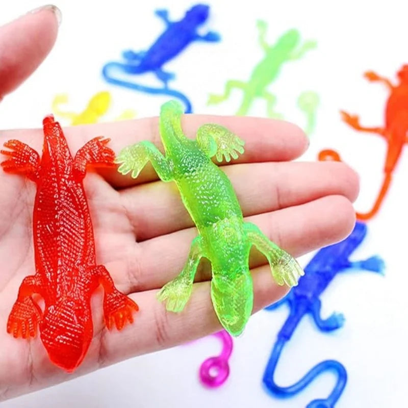 Kids Birthday Party Favors Funny Colorful Sticky Retractable Lizard Toy Pinata Filler Christmas Carnival Boys Girls Rewards