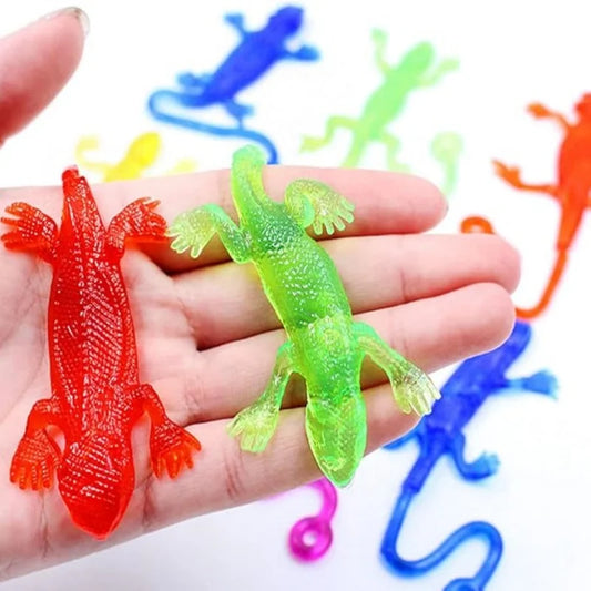 Kids Birthday Party Favors Funny Colorful Sticky Retractable Lizard Toy Pinata Filler Christmas Carnival Boys Girls Rewards