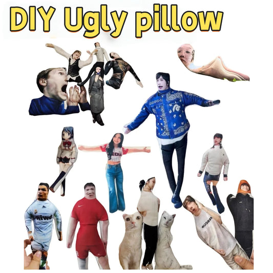 Custom Funny Ugly Doll Pillow - Personalized pillow made from photos, can create pets and people - perfect as a prank gift