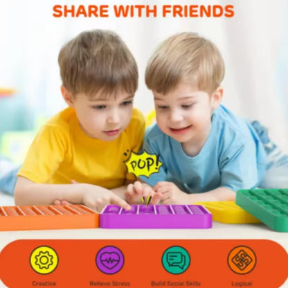 Silicone Rainbow Push Pop Toy, Round Sensory Fidget Bubble Toy, Anxiety Relief Desktop Game for Children