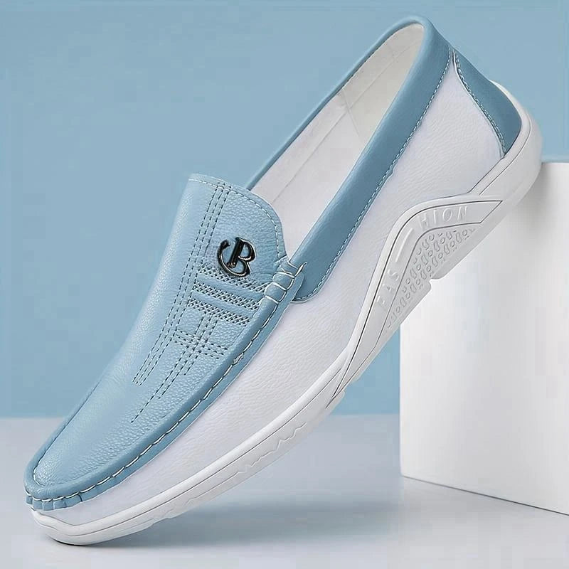 Men's Summer Hollow Out Slip-On Loafers Breathable Soft Sole Anti-Slip Wear-Resistant Casual Shoes-6601