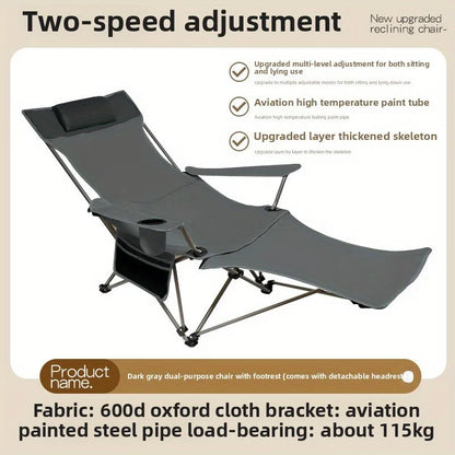 Portable Folding Lounge Chair Office Nap Bed Single Cot Outdoor Sleeping Aid Compact Adult Home Use