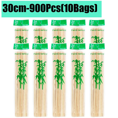 90-1350Pcs Bamboo Wooden BBQ Skewers Sticks Disposable 15/20/25/30cm for Grilling, Fruit, Kabob,BBQ, Barbecue, Camping, Outdoor