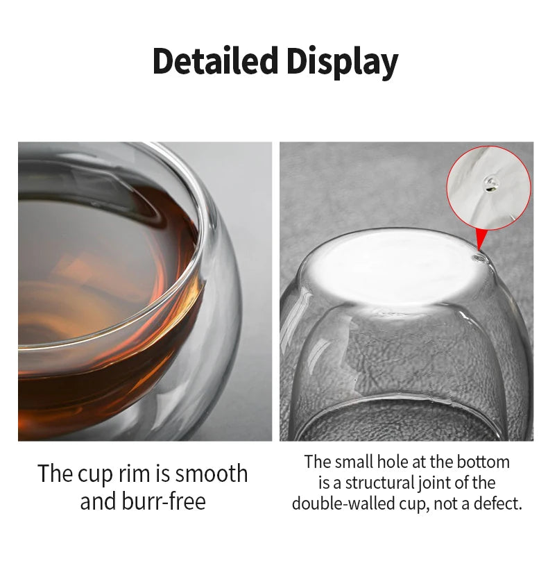 OANKR Double Walled Glass Coffee Mugs 80ML Insulated Layer Coffee Cups Borosilicate Glass Espresso Cup for Hot Beverage, Tea