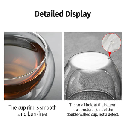 OANKR Double Walled Glass Coffee Mugs 80ML Insulated Layer Coffee Cups Borosilicate Glass Espresso Cup for Hot Beverage, Tea