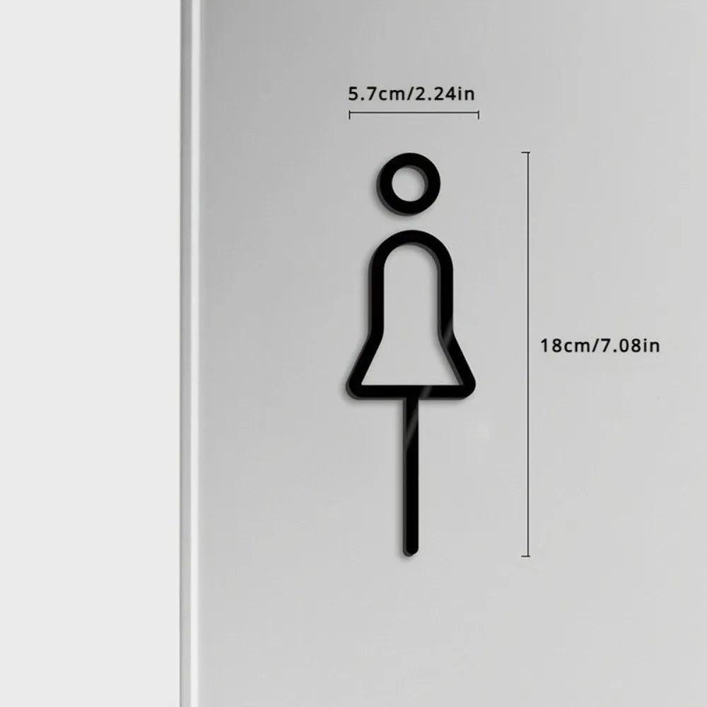 Fashion Black Gold Color Toilet Sign Plate Brass Wash Room Door Wall Label Sticker Wc Holder Signage Board