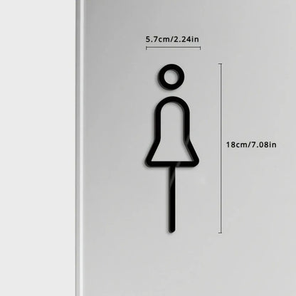 Fashion Black Gold Color Toilet Sign Plate Brass Wash Room Door Wall Label Sticker Wc Holder Signage Board