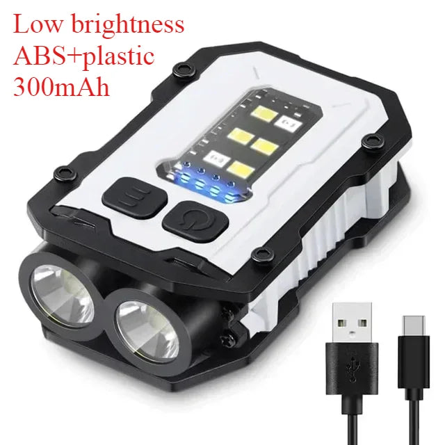 800mAh Super Bright LED COB Flashlight 8 Modes Keychain Light IPX4 Waterproof Magnetic Type C Rechargeable Mini EDC Torch Light