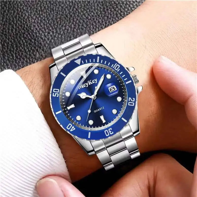Fashion Men Business Watches Luxury Large Dial Calendar Watch Men's Quartz Wristwatch Reloj Hombre