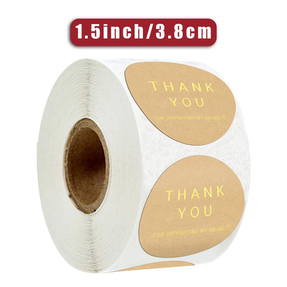 500pcs 1.5 Inch "Thank You For Your Order" Kraft Paper Sticker  Envelope Seal Label For DIY Biscuit / Candy Packaging Sticker