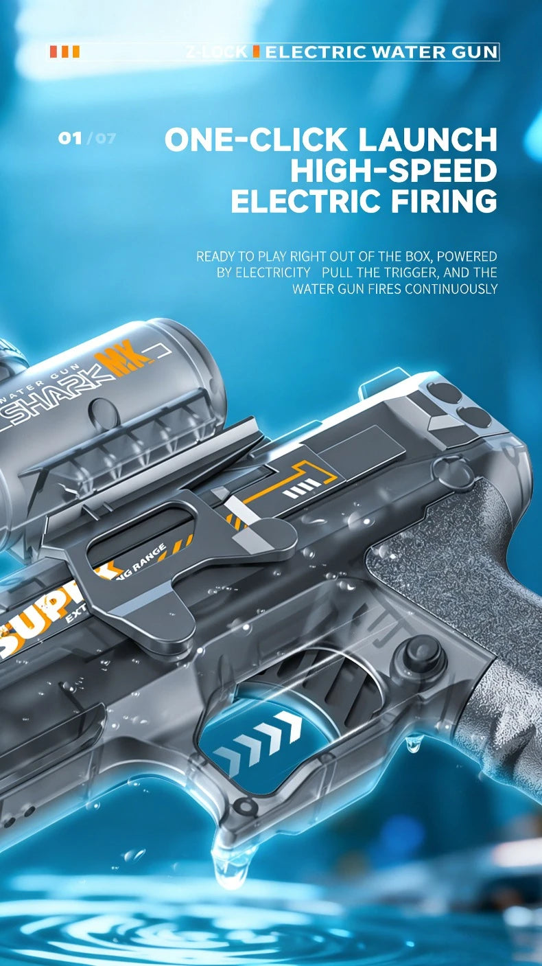 Fun electric pulse water gun, simulated flame sensing light, fully automatic toy water gun, adult outdoor beach toy