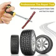 Car Tire Puncture Plugs Vacuum Tire Pass Emergency Repair Tools Glue Strips Glue Quick Repair Tire Repair Kit Patch Tool Set