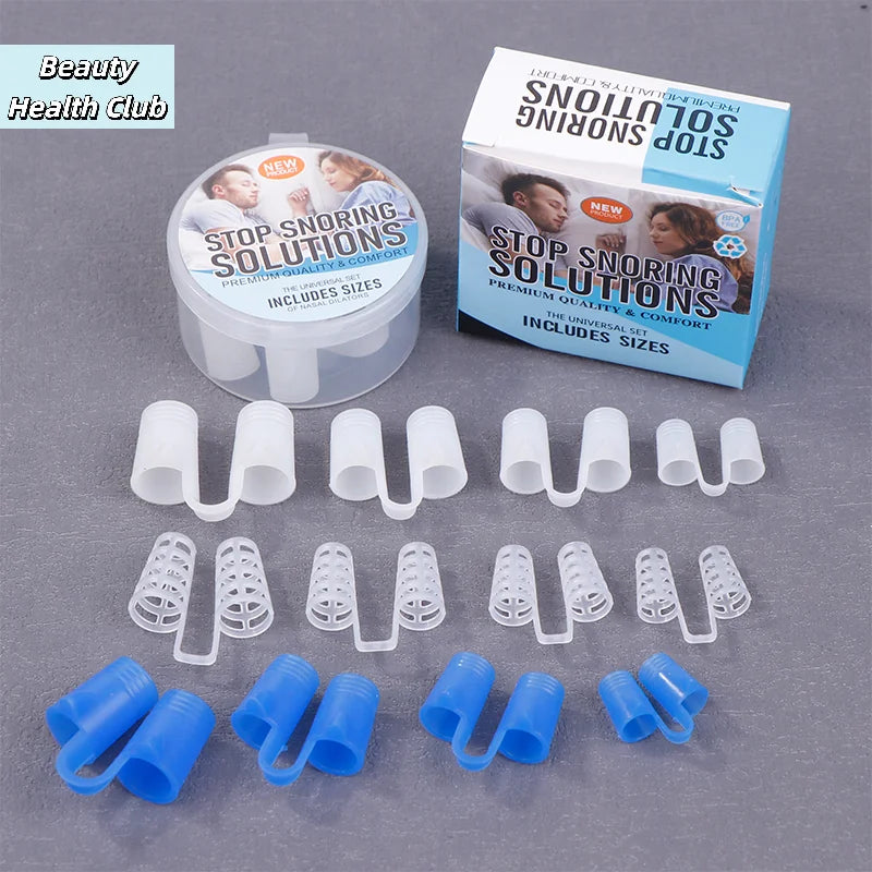 【4/8Pcs Silicone Anti Snore Nasal Dilators Apnea Aid Snoring Nose Clip Nose Breathing Apparatus Devices】