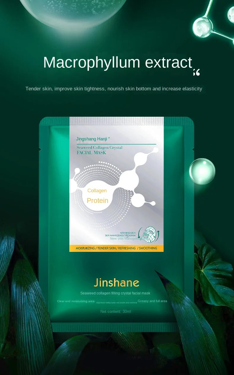 Seaweed Collagen Filling Crystal Mask Jelly Moisturizing Wrinkle Removal Skin Transparent Mask Skin Care Masque Beauty Health