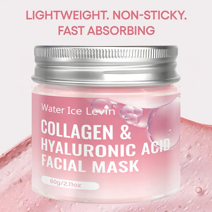 Collagen & Hyaluronic Acid Facial Mask with Niacinamide, Moisturizing Firming Anti Aging Face Mask 60g
