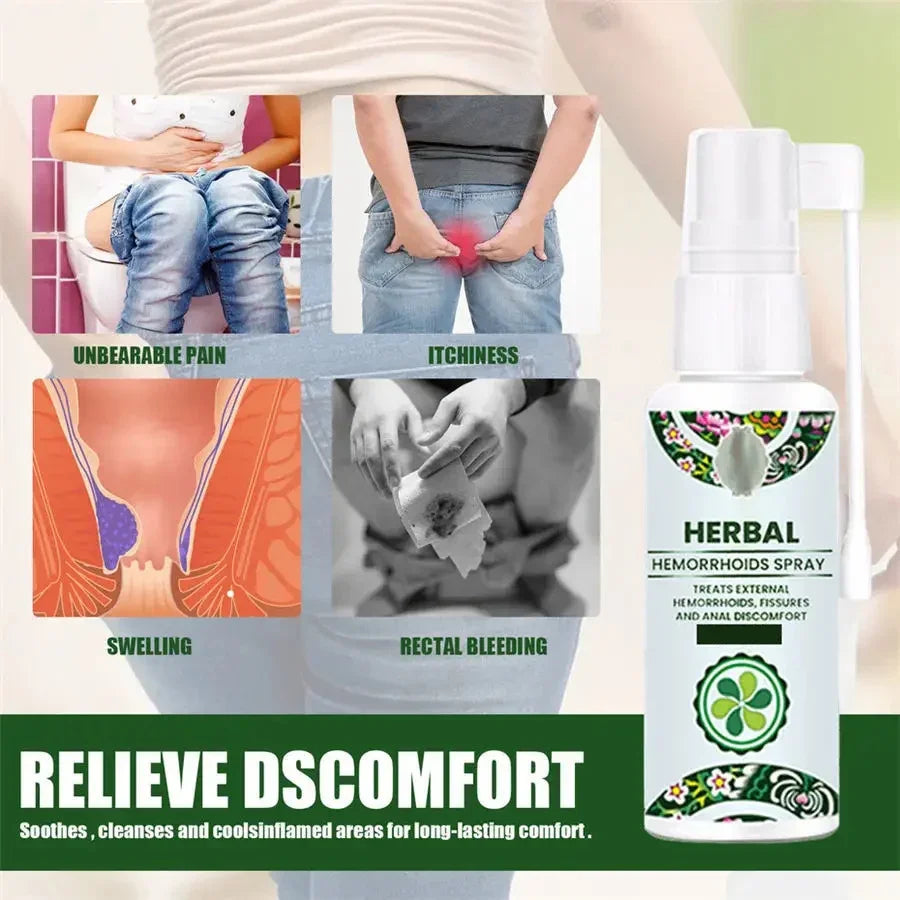 EELHOE  Hemorrhoid Treatment Spray Health Skin Care Natural Anal Herbal Internal Piles External Anal Fissure Anal Relief Spray