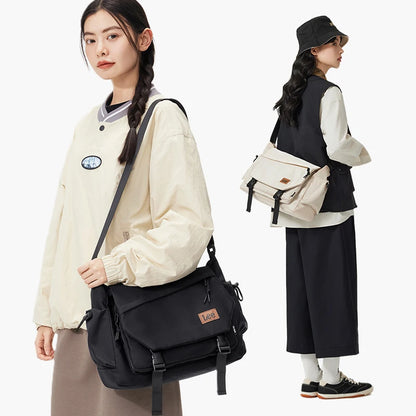 LEE Fashion Waterproof Large Crossbody Shoulder Bag Women Male Flip Laptop Messenger Bag Teenagers College Satchel School Bag