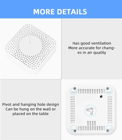 Tuya ZigBee/WiFi Air Quality Detector PM2.5 Formaldehyde VOC CO2 Temperature Humidity 6in1 Smart Air Box Sensor Via Alexa Google