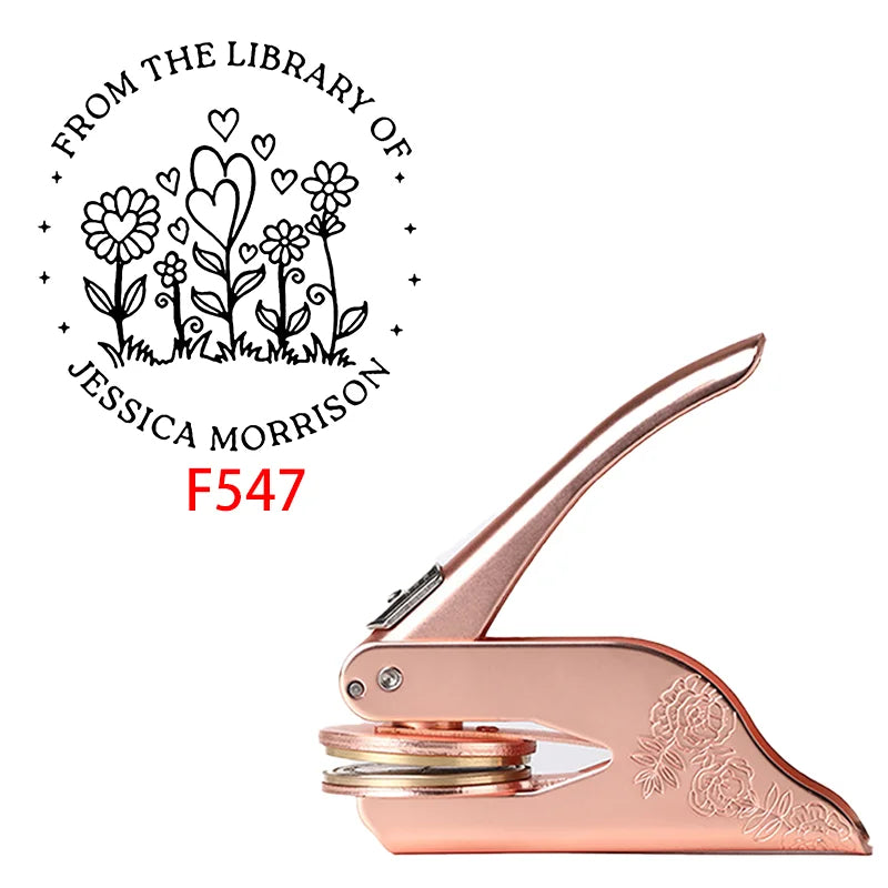 Personalized Book Embossers Custom LOGO Book Embosser Stamps From the Library / Envelope Party Invitation Embossing Stamps DIY