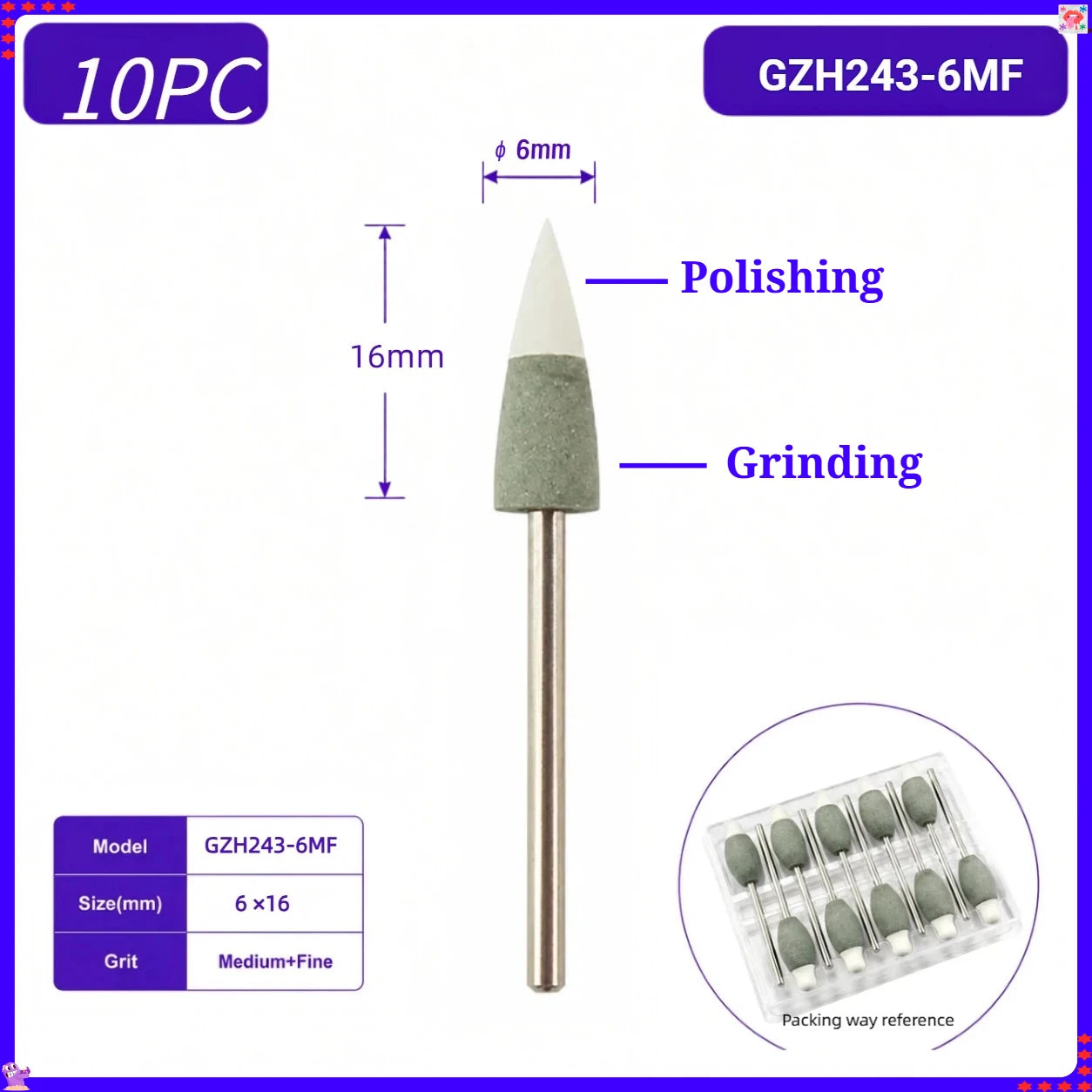Dental Lab 2-in-1 Grinding Polishing Hand Tool for Pre-Sintered Zirconia Green State Zirconia Restoration Finishing Rotary Tool