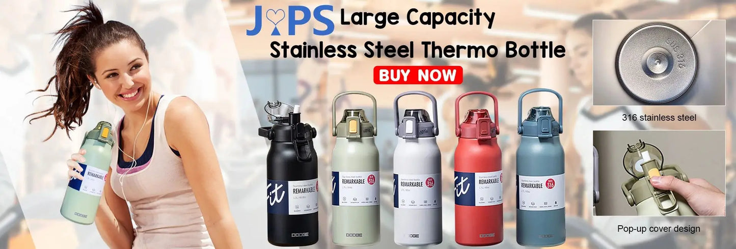 1300ML Large Capacity Thermos Bottle with Straw 316 Stainless Steel Thermal Mug Sports Vacuum Flasks Cold and Hot Water Bottle