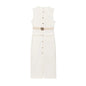 Women's Dress Black Long Dresses Spring Summer 2025 Button Up Sleeveless Sundress Vestidos Elegant Casual Women's Dresses