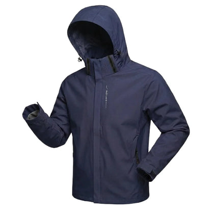Men Lightweight Windproof Waterproof Hooded Jacket Zipper Raincoat Outdoor Hiking Cycling Climbing Work Coat Tracksuit Outerwear