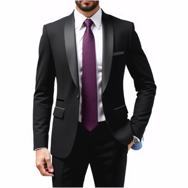 Groom Weddingpiece Suit for Men Middle-aged Blazer Formal Party Dress Tailor-made Outfit Men