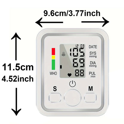 Blood Pressure Monitor Upper Arm Automatic BP Cuff Machine with LED Display for Home Use Health Care
