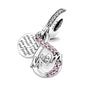 2025 Hot selling 925 Silver Pink Bird Moon Pendant Suitable for European Bracelets DIY Accessories Women's Charm Jewelry Gifts