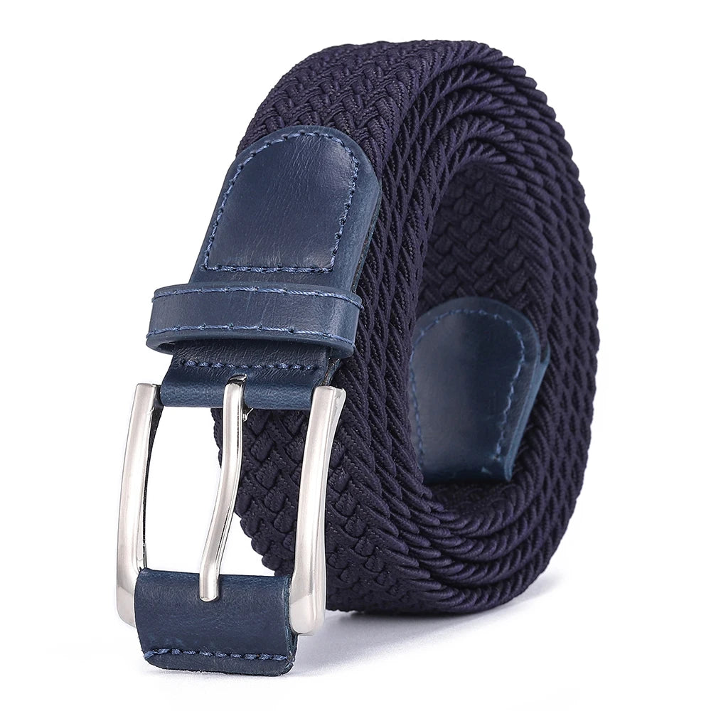 Casual Men's And Women's Woven Elastic Belt Outdoor Sports Stretch Jeans Designer Fashion Accessory for Men And Women