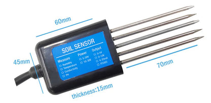 Measure Soil Moisture Temperature Humidity EC PH  NPK 4-20mA 0-5V RS485 Modbus Soil Sensor