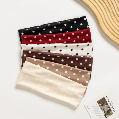 1-6Pack Polka Dot Headband for Women Non Slip Elastic Floral Hairbands Soft Fabric Hair Bands for Yoga Workouts Breathable