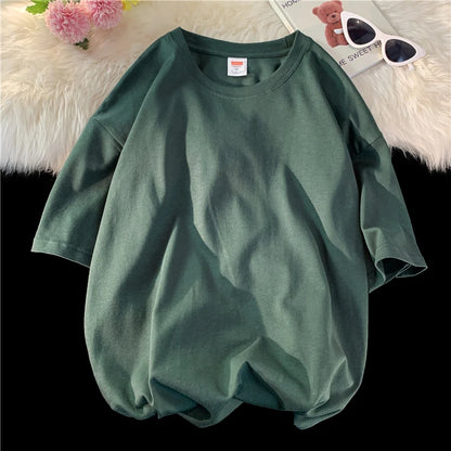 Summer 100% Cotton T Shirts,Short Sleeve Crew Neck Tops,Oversize Tee,Soft T Shirt for Women