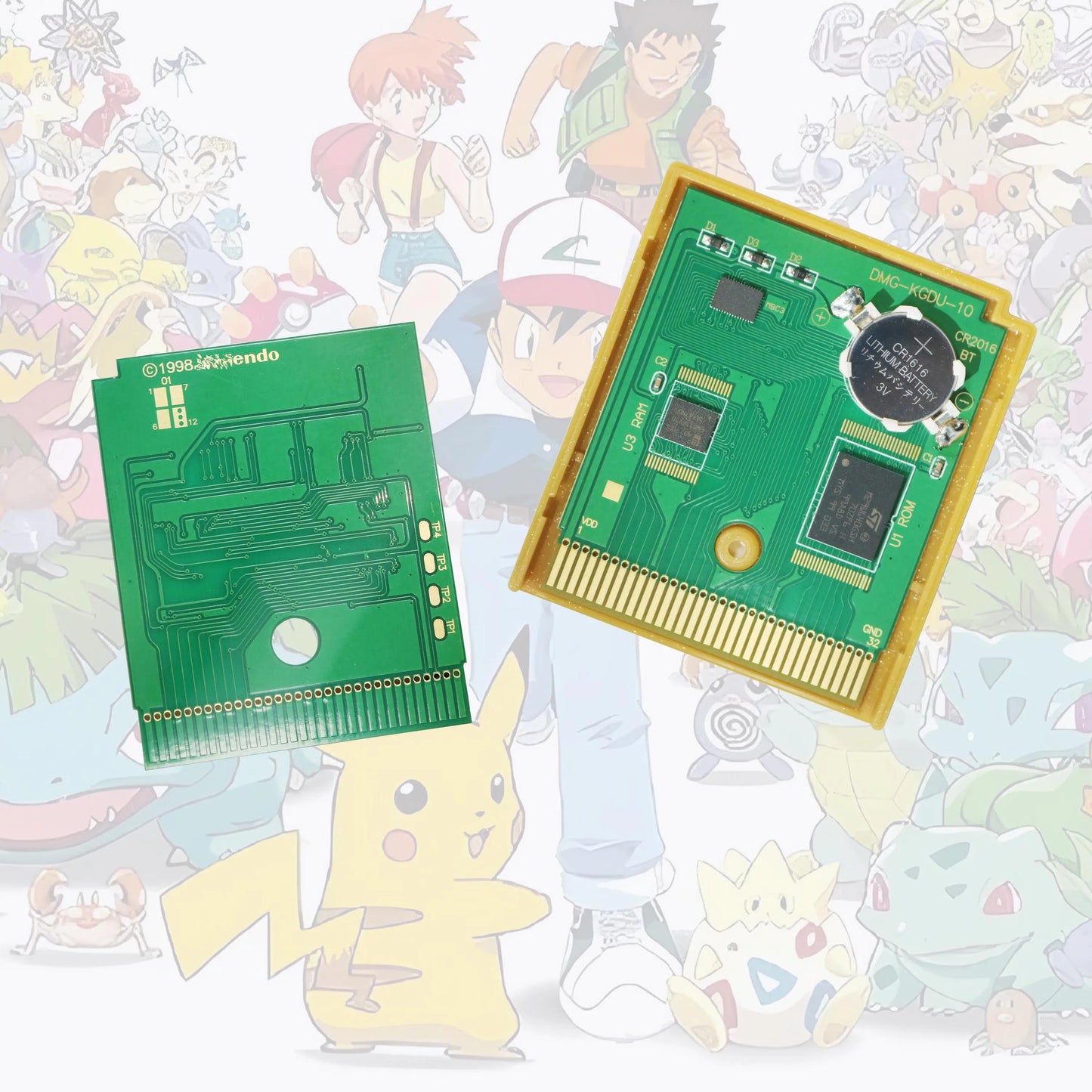 GBC/GBA EUR Version Pokemon Crystal/Yellow/Emerald/Fire Red/Leaf Green Game Cartridge Video Game Card High Quality with Battery