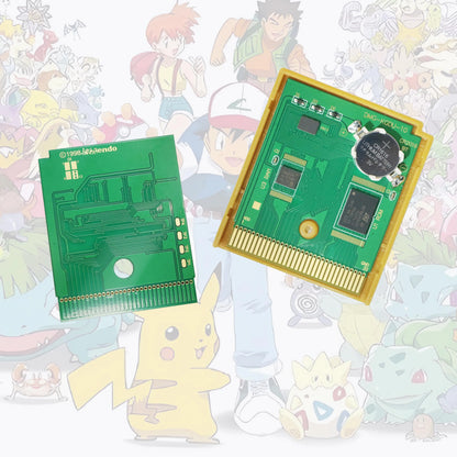 GBC/GBA EUR Version Pokemon Crystal/Yellow/Emerald/Fire Red/Leaf Green Game Cartridge Video Game Card High Quality with Battery